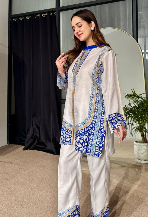 Mist And Sky Pakistani Kurta Set